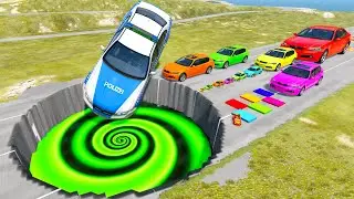 BIG & SMALL CARS vs GIANT PIT #190 - BeamNG.drive Ninja BeamNG !