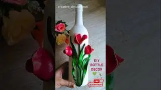 DIY Tulip Bottle #shorts #diy #artandcraft #bottlecraft #claycraft #bottleart #bottlepainting #art
