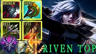 Better Wild Rift -TOP RIVEN 1vs5 BUFF HEAL BROKEN BUILD RUNES-Wild Rift China Gameplay