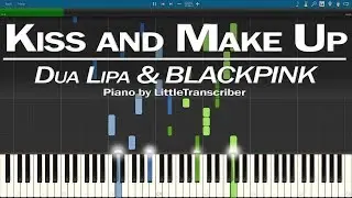 Dua Lipa & BLACKPINK - Kiss and Make Up (Piano Cover) Synthesia Tutorial by LittleTranscriber