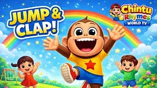 Jump Jump Jump 🦘 & Clap Clap Clap 👏 | Chintu Bandar 🐒 Nursery Rhymes for Kids 🎵 | Hindi Rhymes