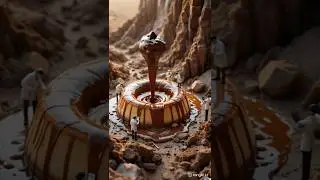 🌋 🍫 😋 🍫 🌋 #ai #miniature #aiart #aigenerated #chocolate #dessert