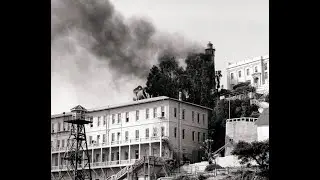 Alcatraz Island Lighthouse and Structure Fires. Vintage 16mm Camera Footage