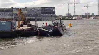 160 m3 split hopper barge unloading geocontainer