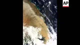 Satellite image showing dust storm over Australia