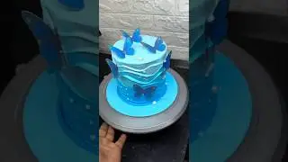 sky blue 🔵 aishing butterfly 🦋 cake decorating ideas so beautiful #chocolate #suhelr7 #nandani
