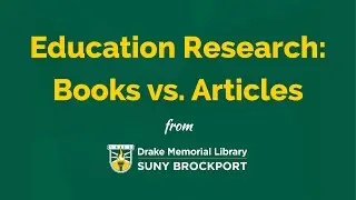 Education Research: Books vs. Articles