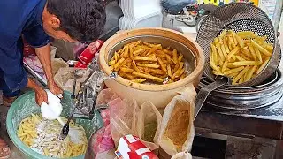 French Fries Making l Potato OPTP Fries l Street Food Crispy Mayo Chili Ketchup Fries Karachi