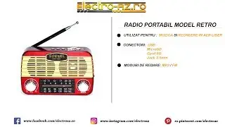 Radio Portabil model Retro cu Bluetooth