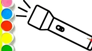 How to Draw Torch Drawing | Torch light drawing Step by step | Easy to darw a Flashlight