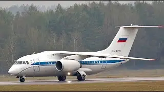 Российский Ан-148 Один из немногих оставшихся. Посадка с коротким реверсом.