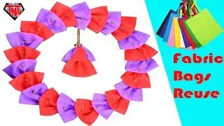 DIY Shopping Bags Wallmate | Tissue Bags Wall Hanging | DIY Fabric Bags Wreath For Christmas