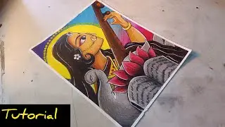Sarswati Mata Drawing | Abstract Painting Sarswati Mata | @Anshart_07 
