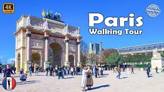 🇫🇷 PARIS Walking Tour : Heart of Paris - Louvre, Tuileries, Carrousel, Concorde - 4k60fps