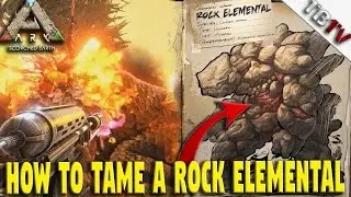 How to Tame a ROCK ELEMENTAL Ark!  - FLAMETHROWER -  Rock Elemental Taming! Ark Scorched Earth S1E5