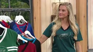 NFL Women's Bling Short-Sleeve T-Shirt with Side Stripes on QVC