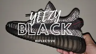 Adidas Yeezy 350 V2 Boost Black Static Reflective Unboxing and on Feet FU9007 (REPLICA)