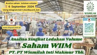 Analisa Saham Ledakan Volume WIIM , PT Wismilak Inti Makmur Tbk., 6 September 2024