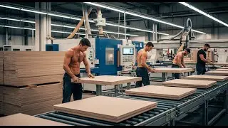 Mass production: Artificial wood furniture manufacturing workshop - the entire process