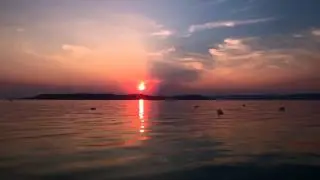 sunset on the lake Balaton, Hungary