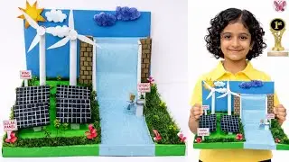 Solar, Wind & Hydro Power Working Model 🌞🌬️💧 | Renewable Energy Science Project | Easy DIY