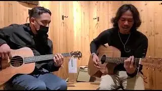 Trying out some Taylor and Martin&rsquo;s guitar at St Louis guitar center store, Missouri, USA.