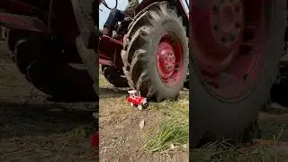 Tractor toy and truck toy damage byy real tractor #shortsvideo