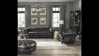 Prospera Home Glenbrook (Dark Grey) Leather Sofa