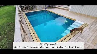 Byggnation av overflow thermopool med r&ouml;rligt poold&auml;ck