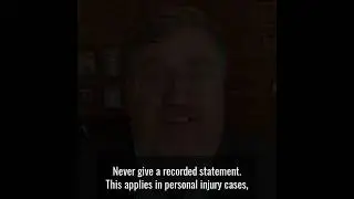 Never Give The Insurance Company a Recorded Statement! #personalinjury #freeconsultation