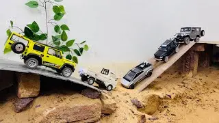 MINI RC TRUCKS & CARS MUD OBSTACLES CLIMB TEST, TESLA CYBER TRUCK, VW BEETLE, TOYOTA LAND CRUISER 