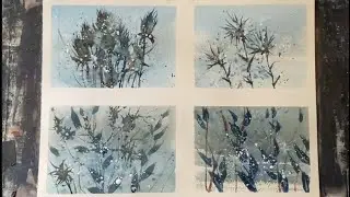 Paint 4 HOLIDAY CARDS Beautiful EASY Christmas Plants Watercolor Landscape Painting Watercolour demo