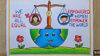 अंतरराष्ट्रीय महिला दिवस//8 march//Women's day drawing//International women's day//women empowerment