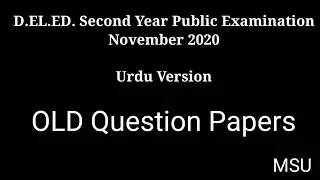 D.el.ed. Second Year Public examination November 2020 #diet #ded #deledquestions