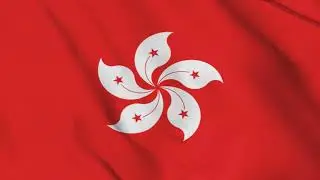 Hong Kong Flag Waving Animation / 3-min loop / free 4k stock footage