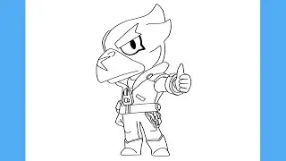 HOW TO DRAW CROW - BRAWLSTARS