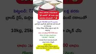 Business Ideas Telugu | Rice Business | Village Business Business Startup | Business Tips #rice