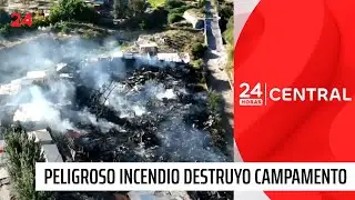 Voraz incendio destruye 60 casa en campamento dignidad de La Florida | 24 Horas TVN Chile