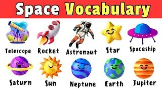 30 Space Vocabulary for Kids / Universe  Vocabulary / Galaxy Vocabulary / Space Element.