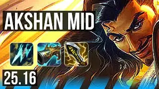 AKSHAN vs YASUO (MID) | 14/3/9 | EUW Grandmaster | 25.16