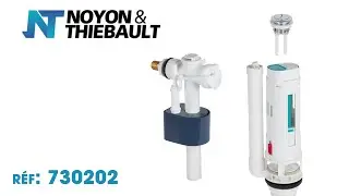 730202 Ensemble WC m&eacute;canisme double chasse bouton poussoir + robinet lat&eacute;ral Noyon et Thiebault