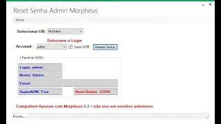 Resetar senha painel de ADM Morpheus - GamesWteam