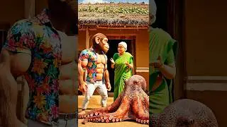 Monkey Gave His Mother A Beautiful Octopus #ai #shorts