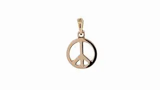 Small Peace Sign Charm in 14k Pink Rose Gold Sziro - CMZ4108P1