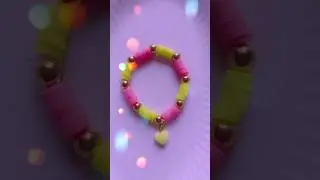 how to make a clay bead bracelet #shorts #fimobeads #kidsbracelet