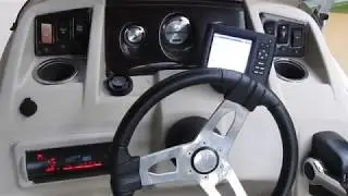 Fish-finder/Chart-plotter install on a Bennington pontoon boat.  Garmin 54cv.