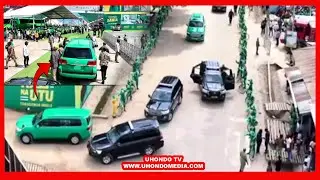 WALINZI WALIZUNGUKA  GARI LA DKT.SAMIA BAADA YA TUKIO KUBWA KUTOKEA MBELE YA UMATI KUBWA MWANZA