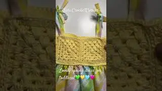 Lovely crochet spring dress for toddlers! 💛🩷🩵💚 #crochet #handmadewithlove #crochettoddlerdress