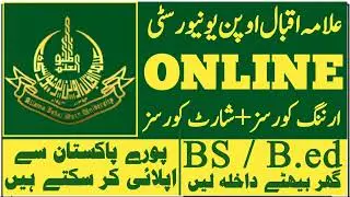 AIOU Allama Iqbal open university online earning programs and admissions