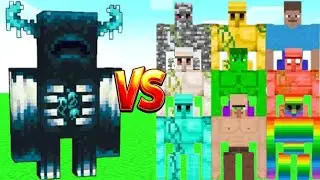 Minecraft Warden vs All Golems 😱 | Ultimate Mob Battle 💥 #minecraft #minecraftbattle 